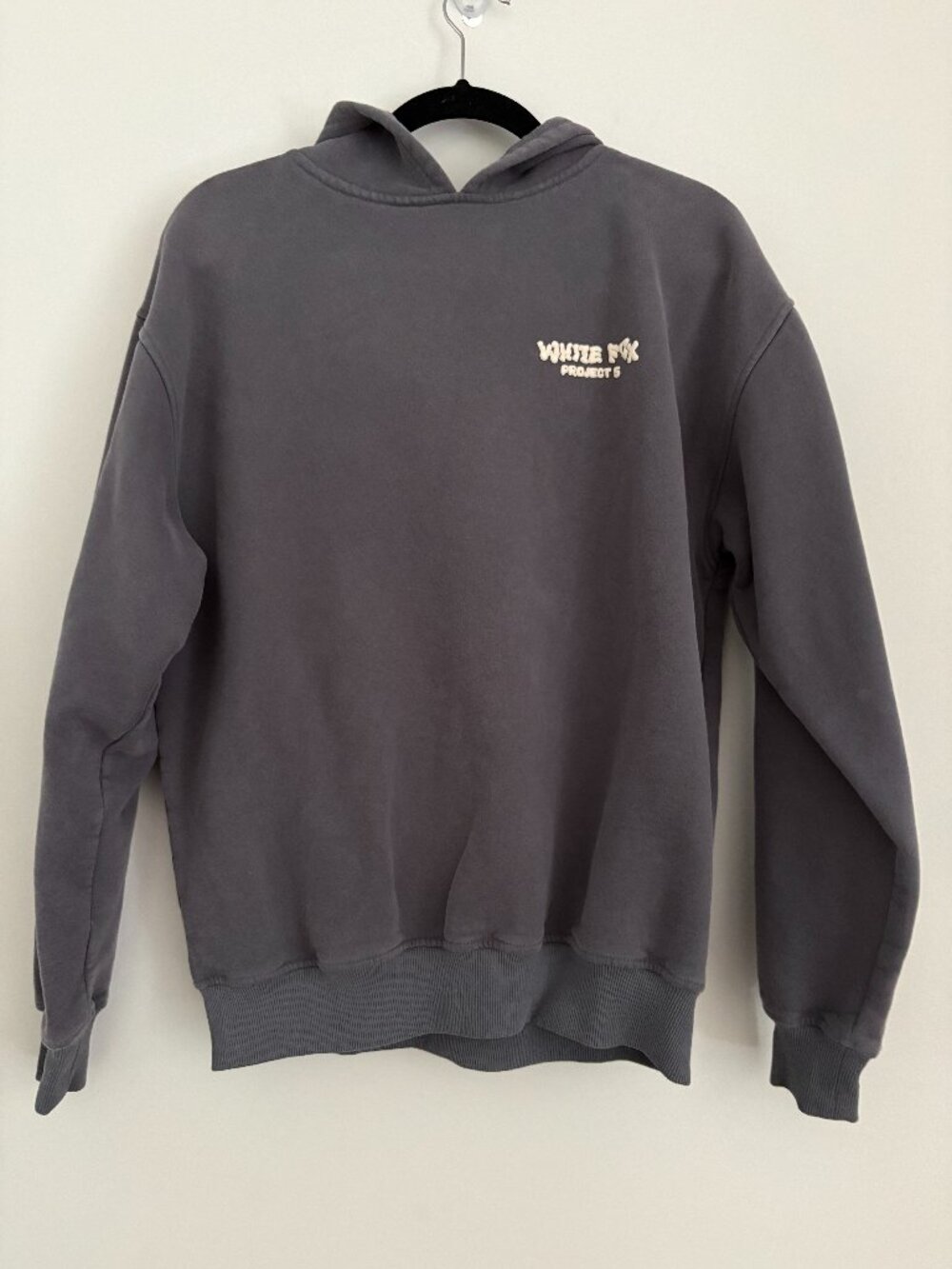 White Fox Boutique Offstage Hoodie Shadow Charcoal Grey Streetwear Cozycore S/M
